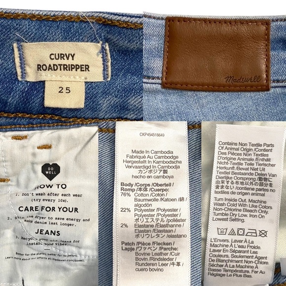 Madewell Curvy Roadtripper High Rise Skinny Leg Jeans Fading Whiskering 25 - Picture 4 of 16